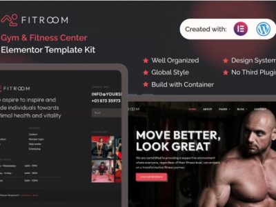 Fitroom - Gym & Fitness Center Elementor Template Kit