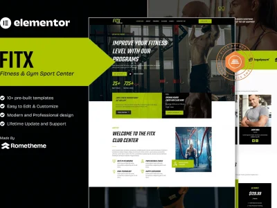 Fitx - Fitness & Gym Elementor Template Kit
