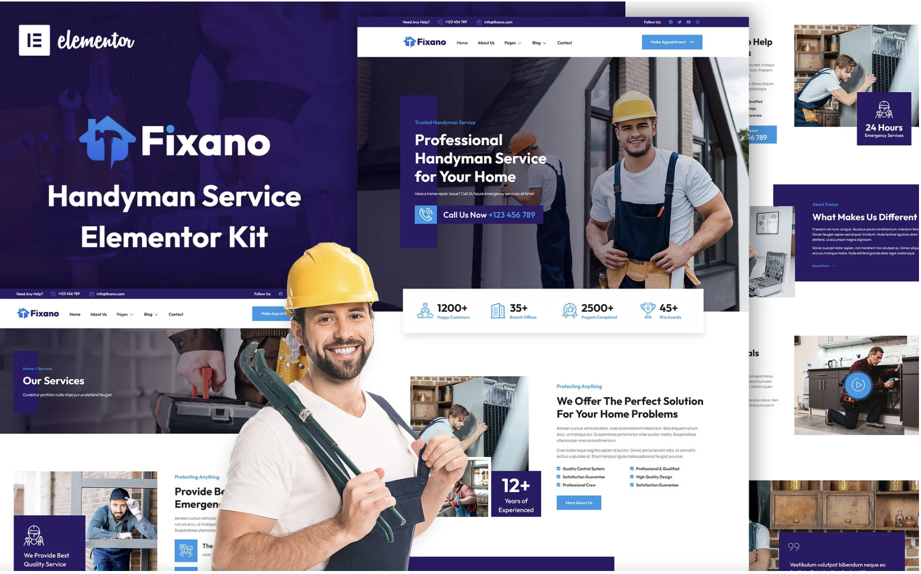 Fixano - Handyman Services Elementor Template Kit