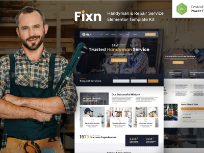 Fixn – Handyman & Repair Service Elementor Template Kit
