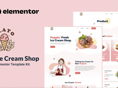 Flato - Ice Cream Shop Elementor Template Kit