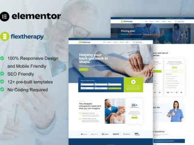 FlexTherapy - Chiropractic & Physiotherapy Elementor Template Kit