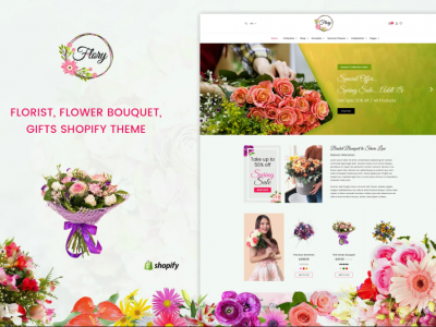 Flory  Florist, Flower Bouquet, Shopify Theme