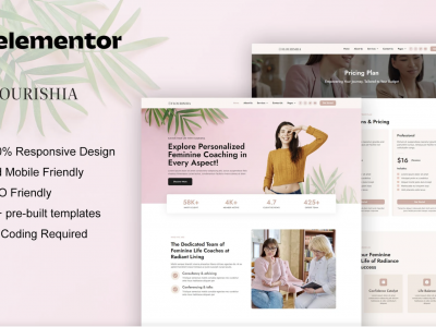 Flourishia - Feminine Business Coaching Elementor Pro Template Kit
