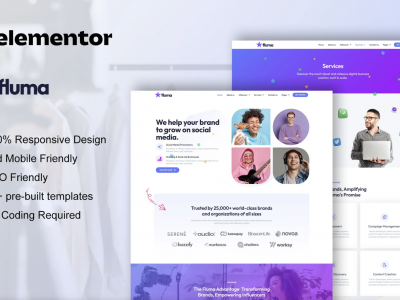 Fluma - Influencer Marketing Agency Elementor Pro Template Kit