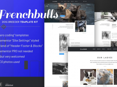 Frenchbulls - Dog Breeder Elementor Template Kit