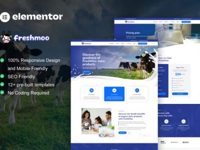 FreshMoo - Dairy Farm Elementor Pro Template Kit