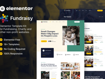 Fundraisy – Charity & Fundraising Elementor Template Kit