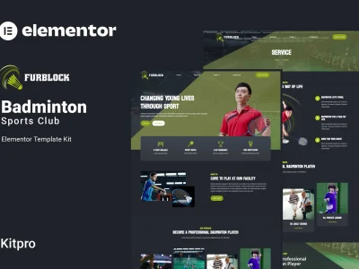 Furblock - Badminton Club Elementor Template Kit