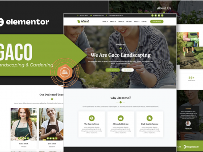 Gaco - Landscape & Gardening Elementor Template Kit