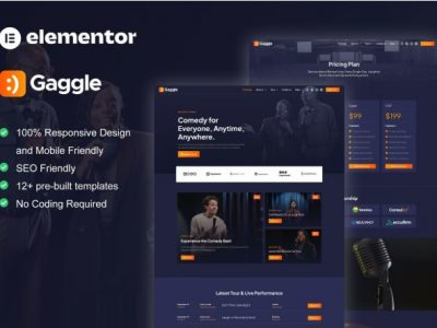 Gaggle - Comedian & Entertainment Show Elementor Pro Template Kit