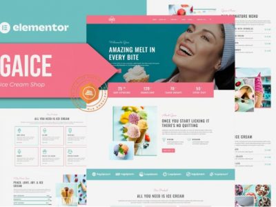 Gaice - Ice Cream Shop Elementor Template Kit