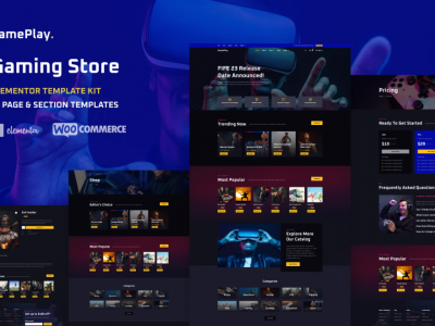 GamePlay - Video Game Store Elementor Template Kit