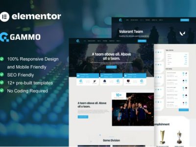 Gammo - Esports Team & Gaming Elementor Pro Template Kit