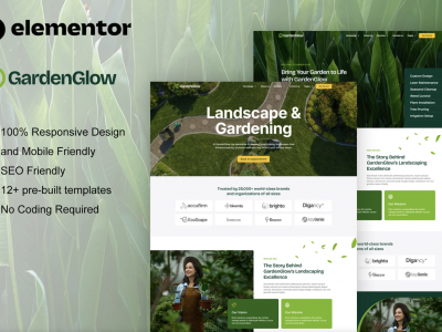 GardenGlow - Gardening & Landscape Elementor Pro Template Kit