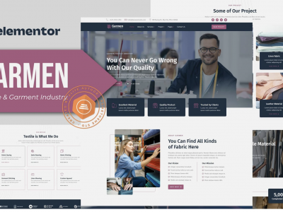 Garmen - Textile & Garment Industry Elementor Template Kit