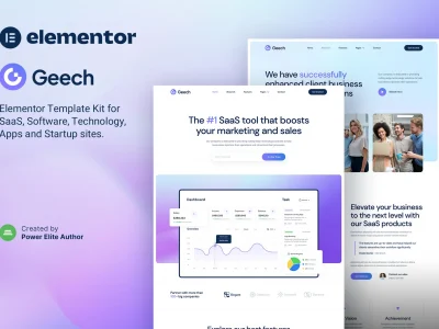 Geech - SaaS & Tech Startup Company Elementor Template Kit