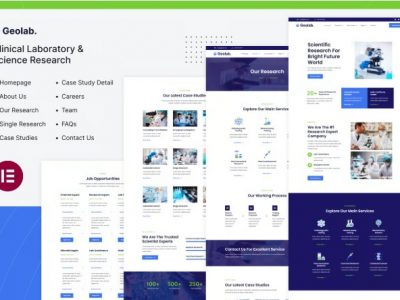 Geolab | Clinical Laboratory & Science Research Elementor Template Kit