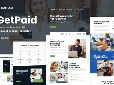 GetPaid - Payment Gateway & Fintech Service WordPress Elementor Template Kit