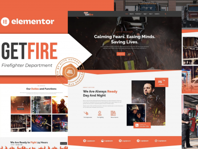 Getfire - Firefighter Department Elementor Template Kit