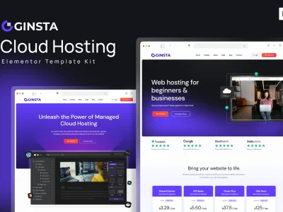 Ginsta - Cloud Hosting Company Elementor Template Kit