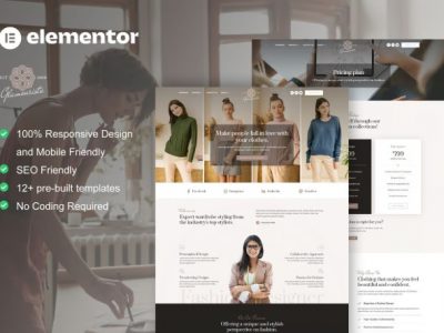 Glamourista - Fashion Designer Elementor Template Kit