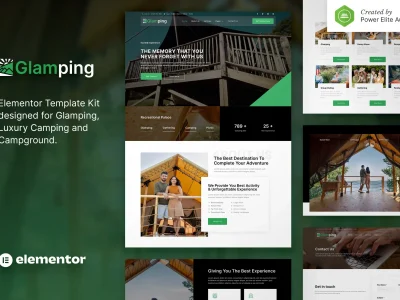 Glamping – Luxury Camping & Campground Elementor Template Kit