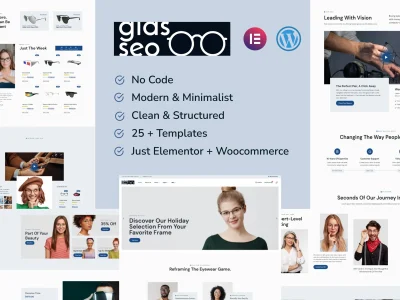 Glasseo - Eyewear Store Elementor Pro Template Kit