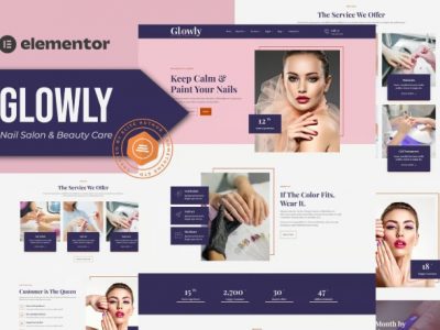 Glowly - Nail Salon & Beauty Care Elementor Template Kit