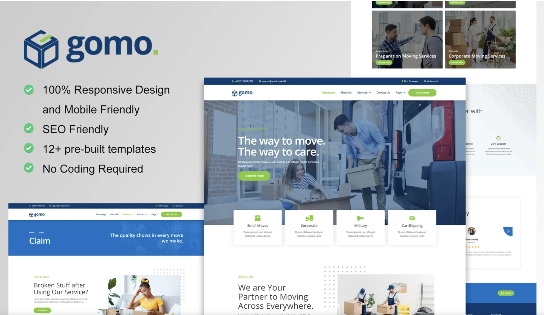 Gomo - Moving Company Elementor Template Kit