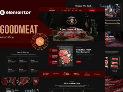 Goodmeat - Meat Shop & Butcher Elementor Template Kit
