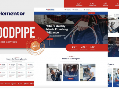 Goodpipe - Plumbing Services Elementor Template Kit