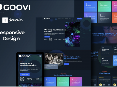Goovi - Creative Agency & Digital Marketing Elementor Template Kits