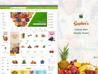Gopher's  Grocery, Shopping Shopify Theme
