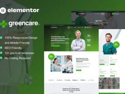 GreenCare - Medical Services Elementor Pro Template Kit