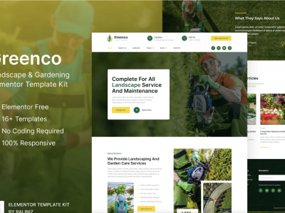 Greenco – Landscaping & Gardening Elementor Template Kit