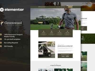 Greenwood - Golf Club & Academy Elementor Template Kit