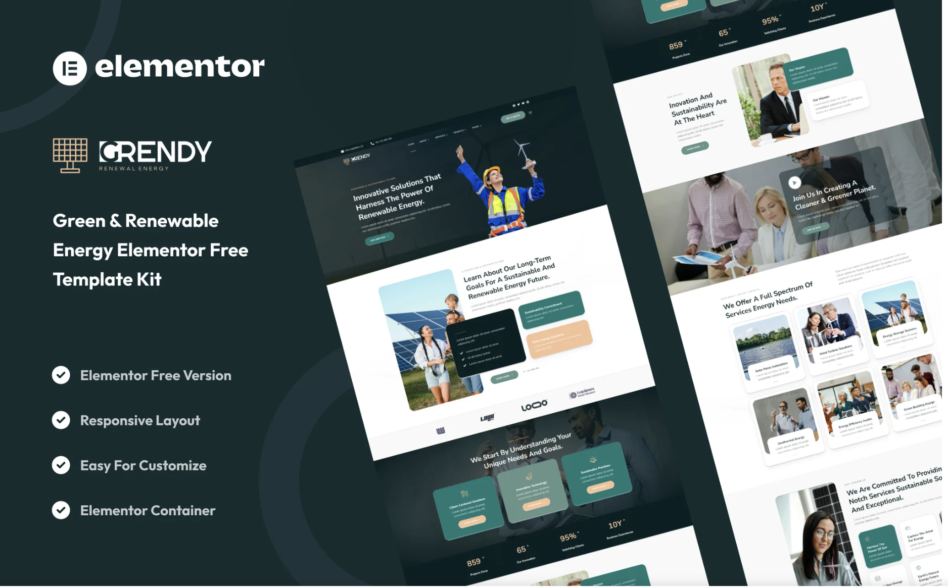 Grendy - Green & Renewable Energy Solutions Elementor Template Kit