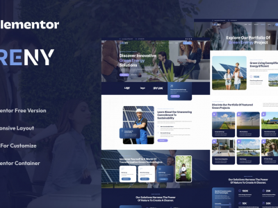 Greny - Solar & Renewable Energy Elementor Template Kit