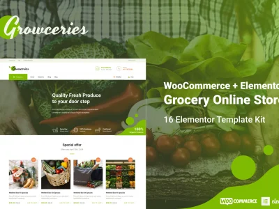 Growceries - Food & Grocery Store Elementor Template Kit