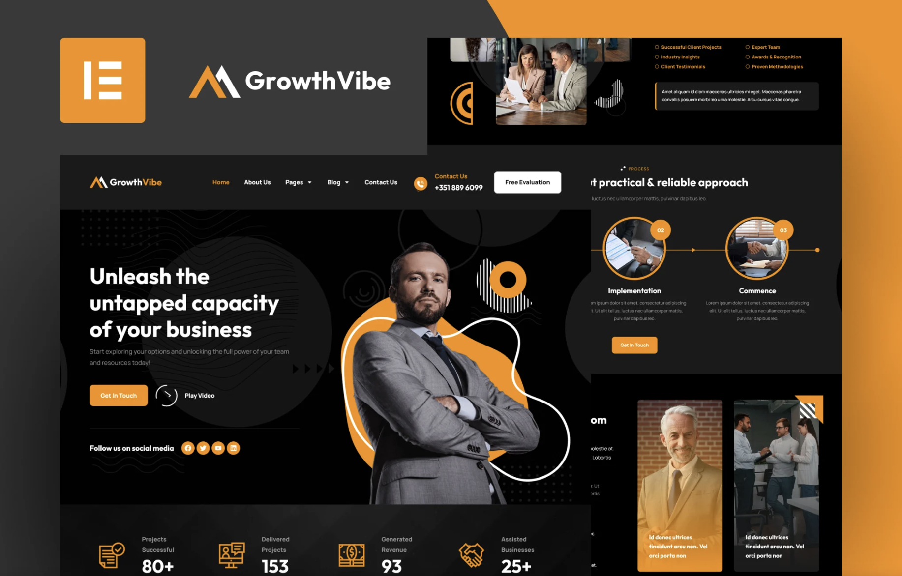Growth Vibe - Business Consulting Elementor Pro Template Kit