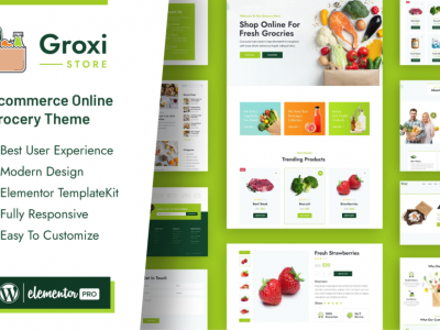 Groxi - Grocery Store Elementor Template Kit