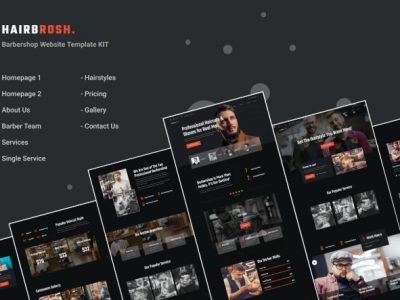 Hairbrosh - Barbershop & Hair Salon Elementor Template Kit