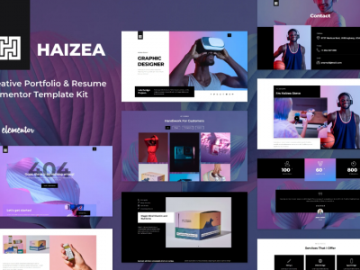 Haizea - Creative Portfolio & Resume Elementor Template Kit