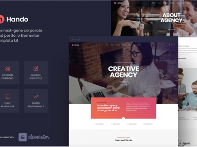 Hando - Corporate & Portfolio Elementor Template Kit