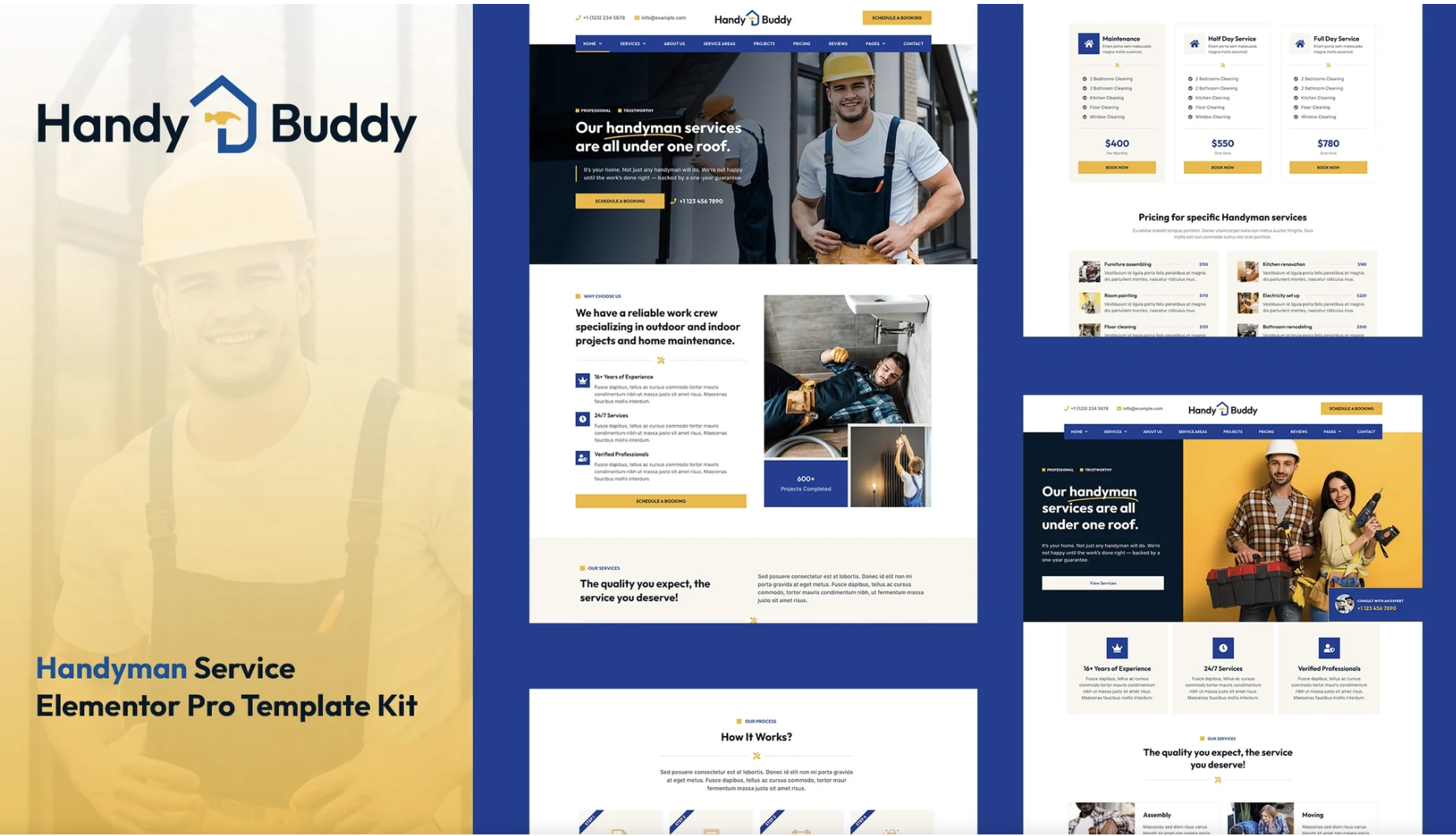 Handy Buddy - Handyman Services Elementor Pro Template Kit