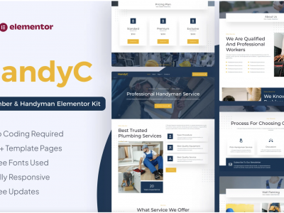 HandyC - Plumber & Handyman Elementor Pro Template Kit