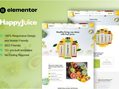HappyJuice - Juice & Fresh Drink Elementor Pro Template Kit