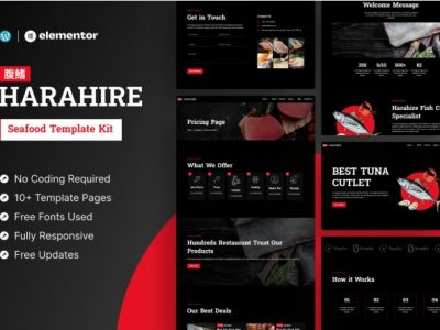 Harahire - Seafood Elementor Pro Template Kit
