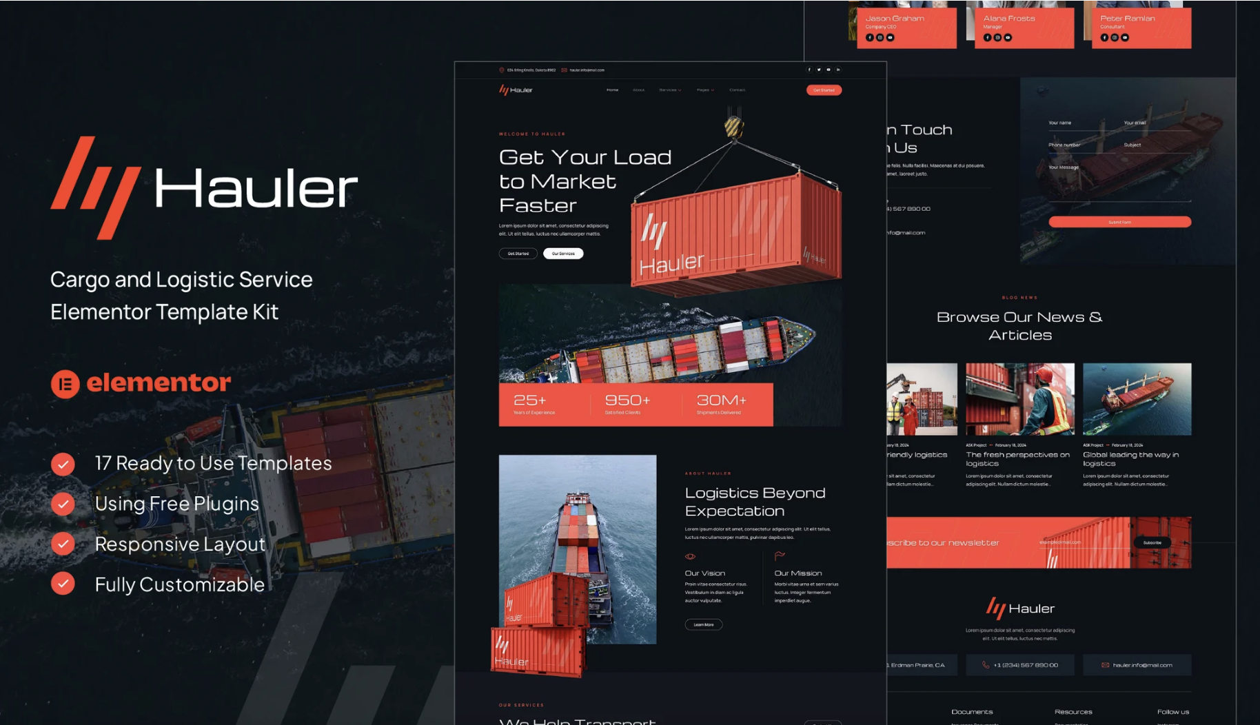 Hauler - Cargo & Logistic Elementor Template Kit